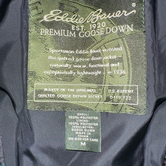 Eddie Bauer plaid premium goose down vest in size Medium. - Picture 2 of 4